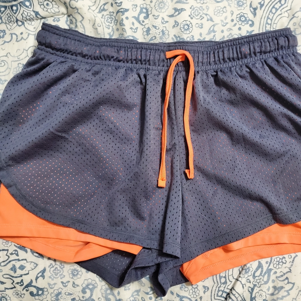 Grey and orange champion work out shorts